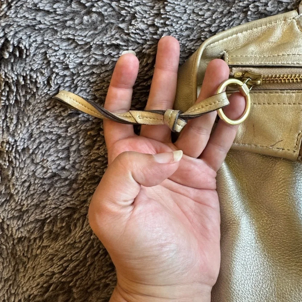 COACH Audrey Gold Perforated Leather Tote